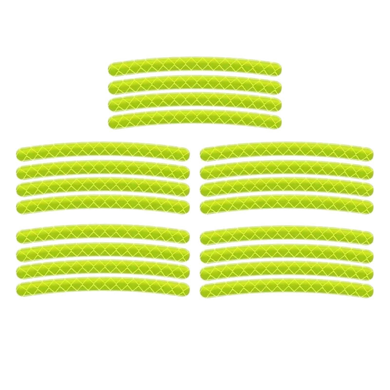 20PCS عاكس عجلة السيارة ريم ملصقات العالمي للحماية من أشعة الشمس للماء ملصقات تحذير السلامة الليلية