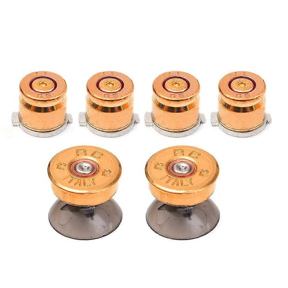 6Pcs Replacement Metal Bullet Buttons Thumbstick Kit for Sony PS4/PS3 Controller