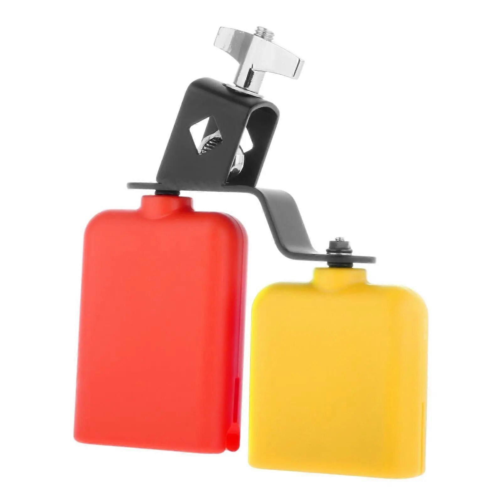High and Low Sound Knocker Drum Part Percussion Noisemaker Cowbell Double Mounted Bell Set Accessories