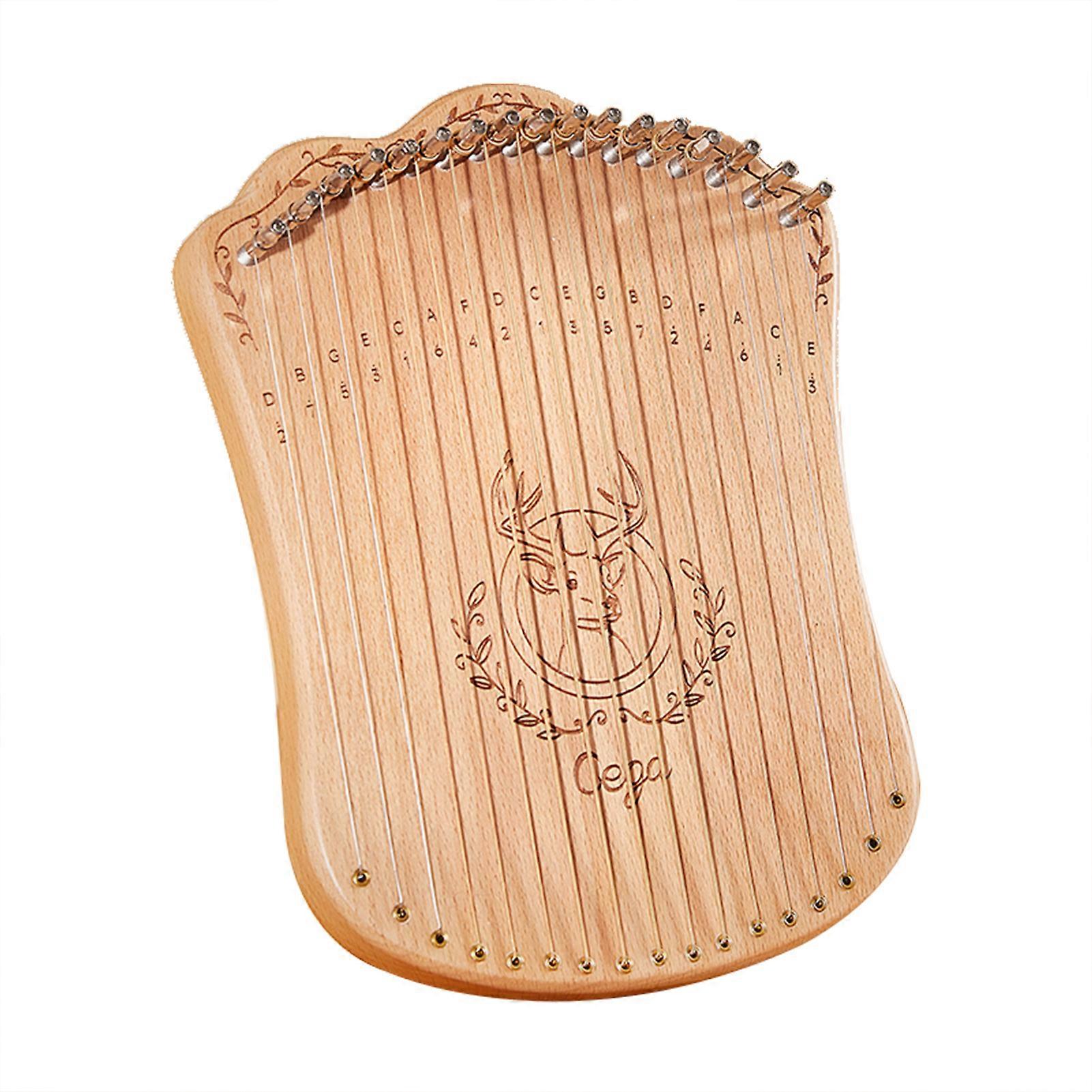 17 String Lyre Harp Portable Solid Beech Wood Harp String Musical Instrument with Tuning Wrench Picks for Beginners Kids Adults