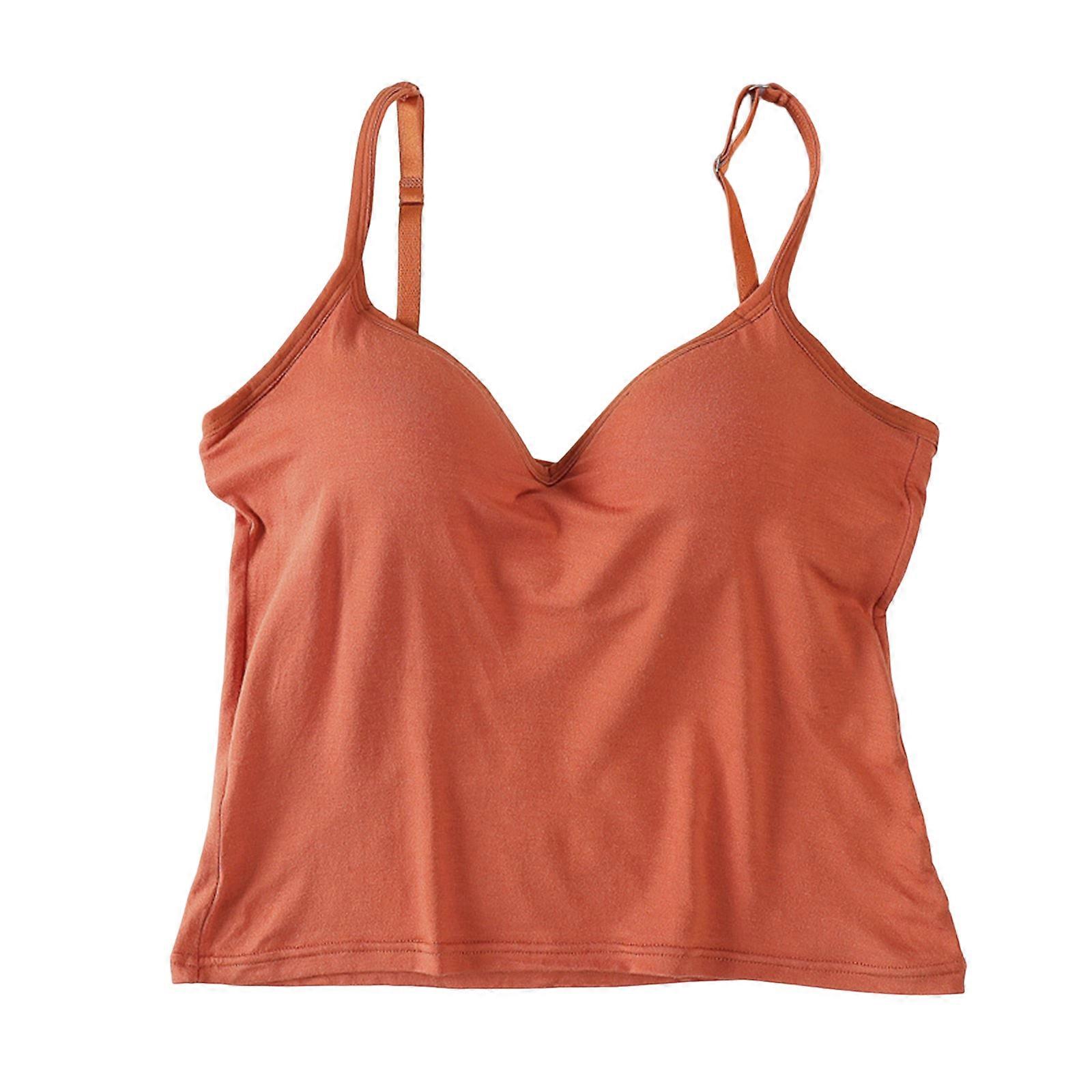Women Tank with Built-in Bra Adjustable Spaghetti Strap Tank Top for Women Formal Daily Party Ball