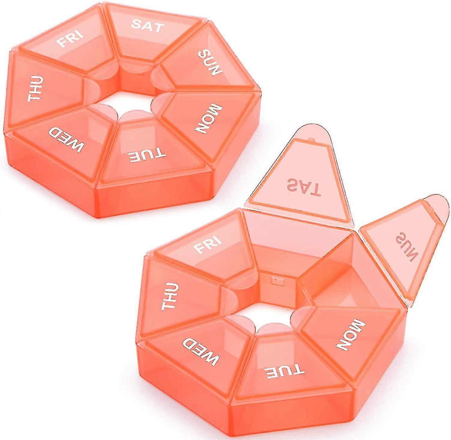 Weekly Pill Iser, 2 Pcs Portable Pill Boxes Pill Boxesoran