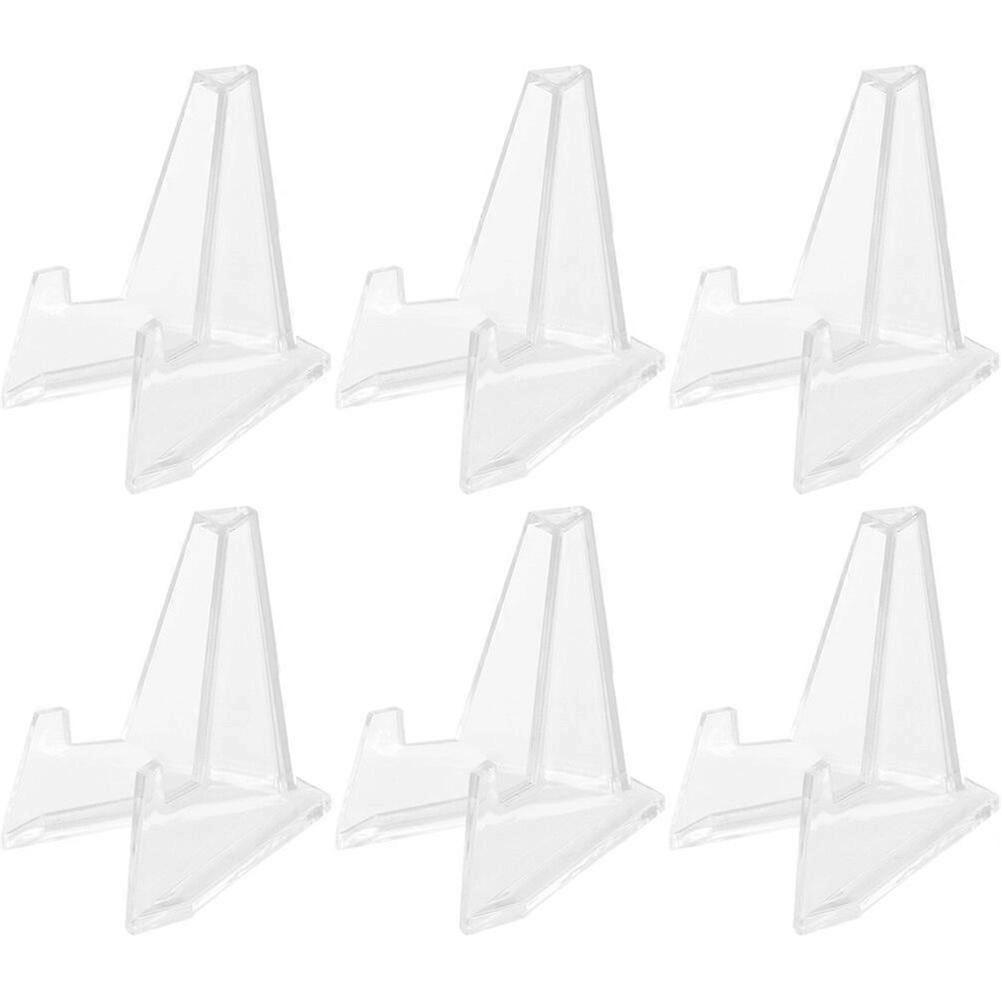 6pcs Clear Badge Display Stands Stable Badge Display Holders Storage Racks Protective Support