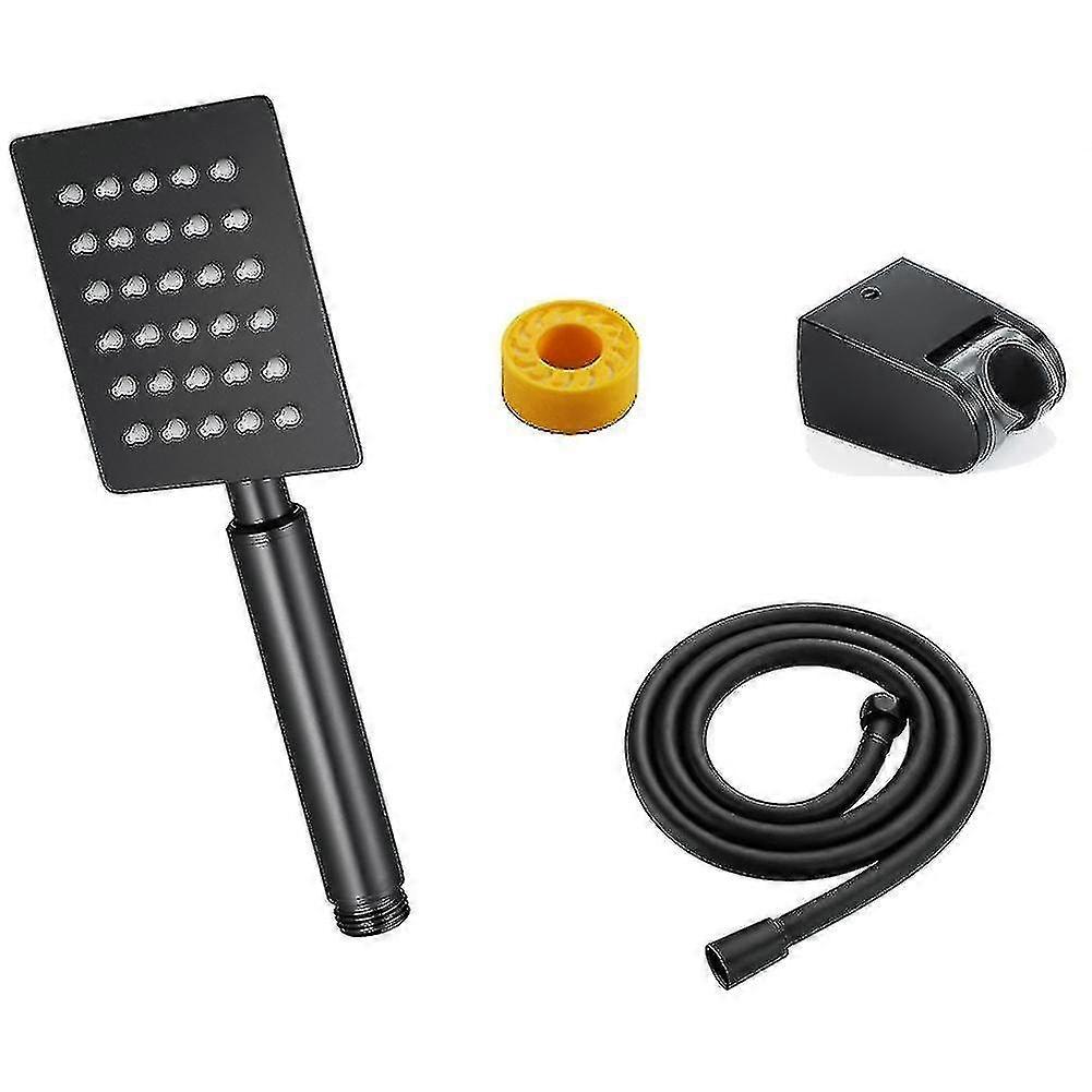 Deluxe Black Shower Head Set Compatible With Bathroom Matte Black, A