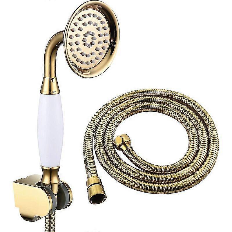 Shower Kit Brass Shower With Hose 1.5m Shower Head With Holder Shower Set Gold - Gold