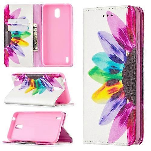 For Nokia 1.3 Colored Drawing Pattern Invisible Magnetic Horizontal Flip PU Leather Case
