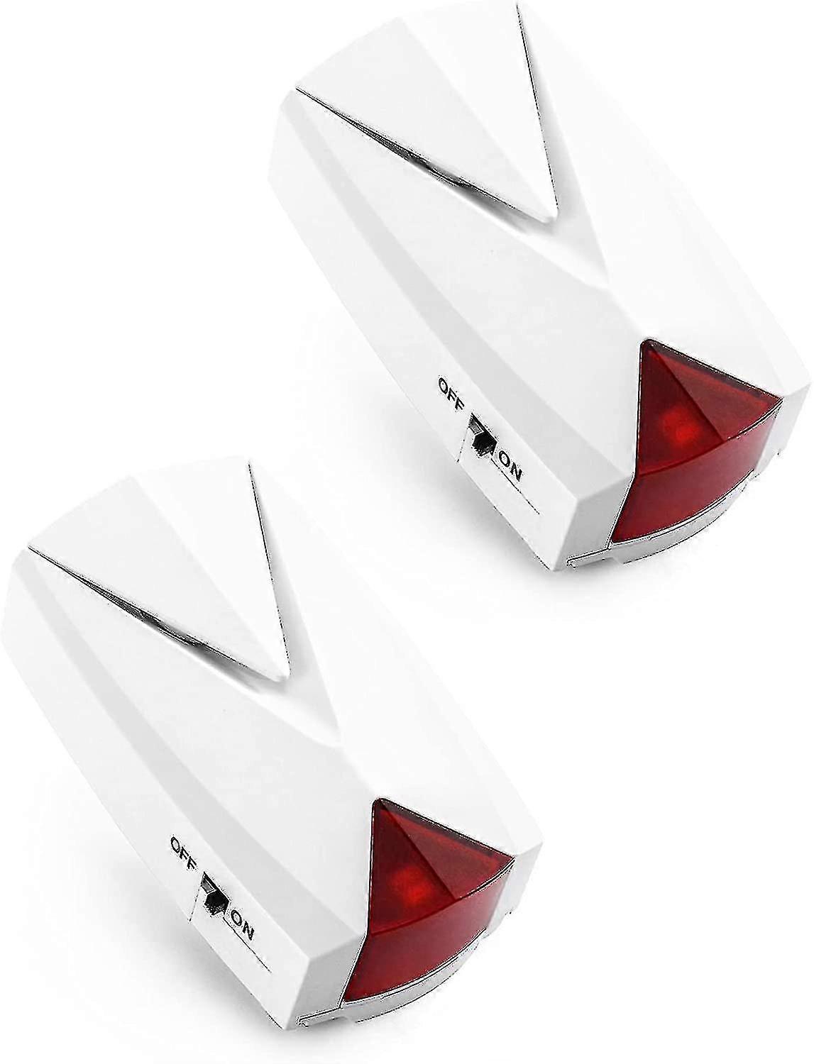 2-pack, strömavbrottslarm, 118 dB högljudd siren med LED-ljus, 110v till 220v, av/på-larm