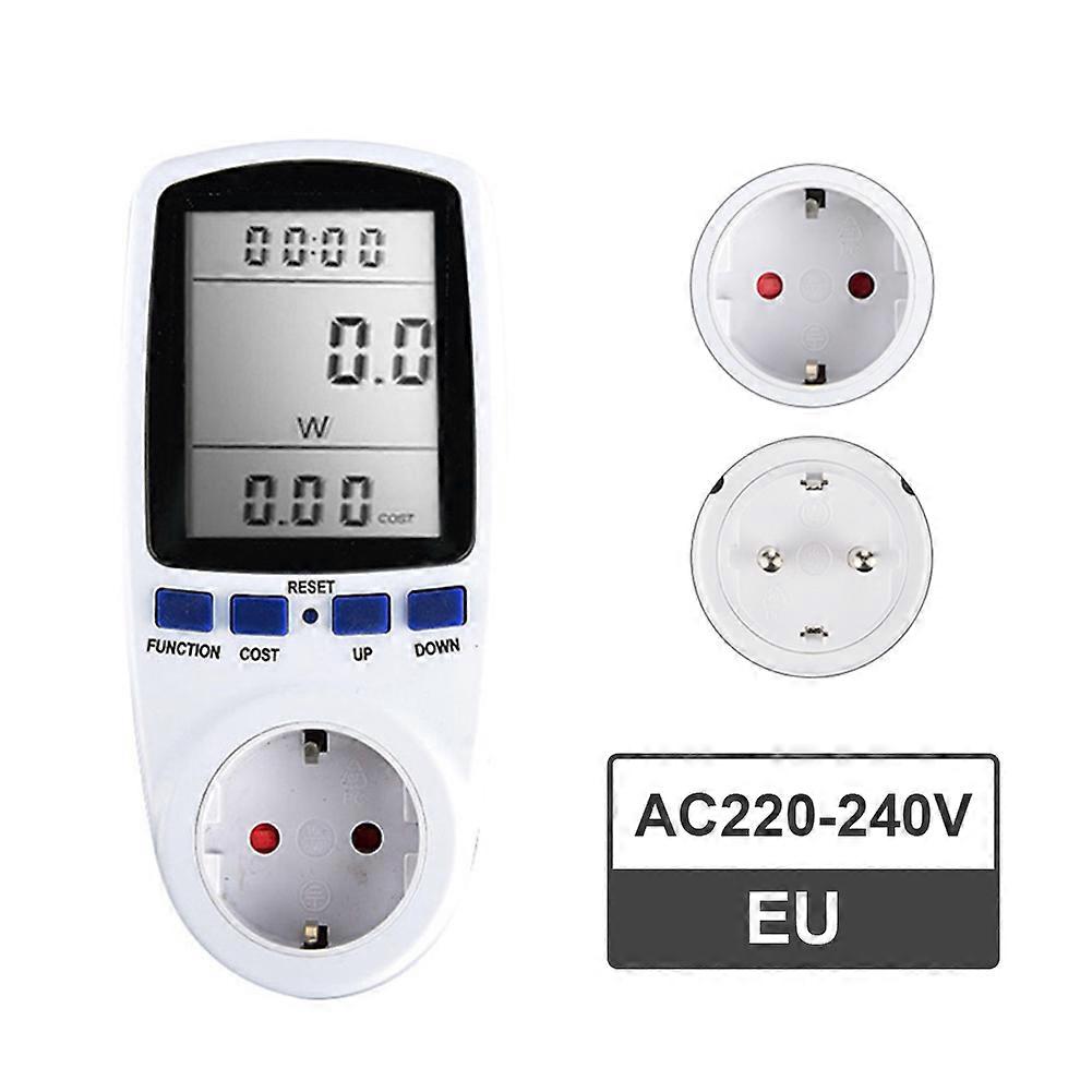 UK Plug-In Electricity Power Consumption Meter Energy Monitor Watt Kwh Analyzer