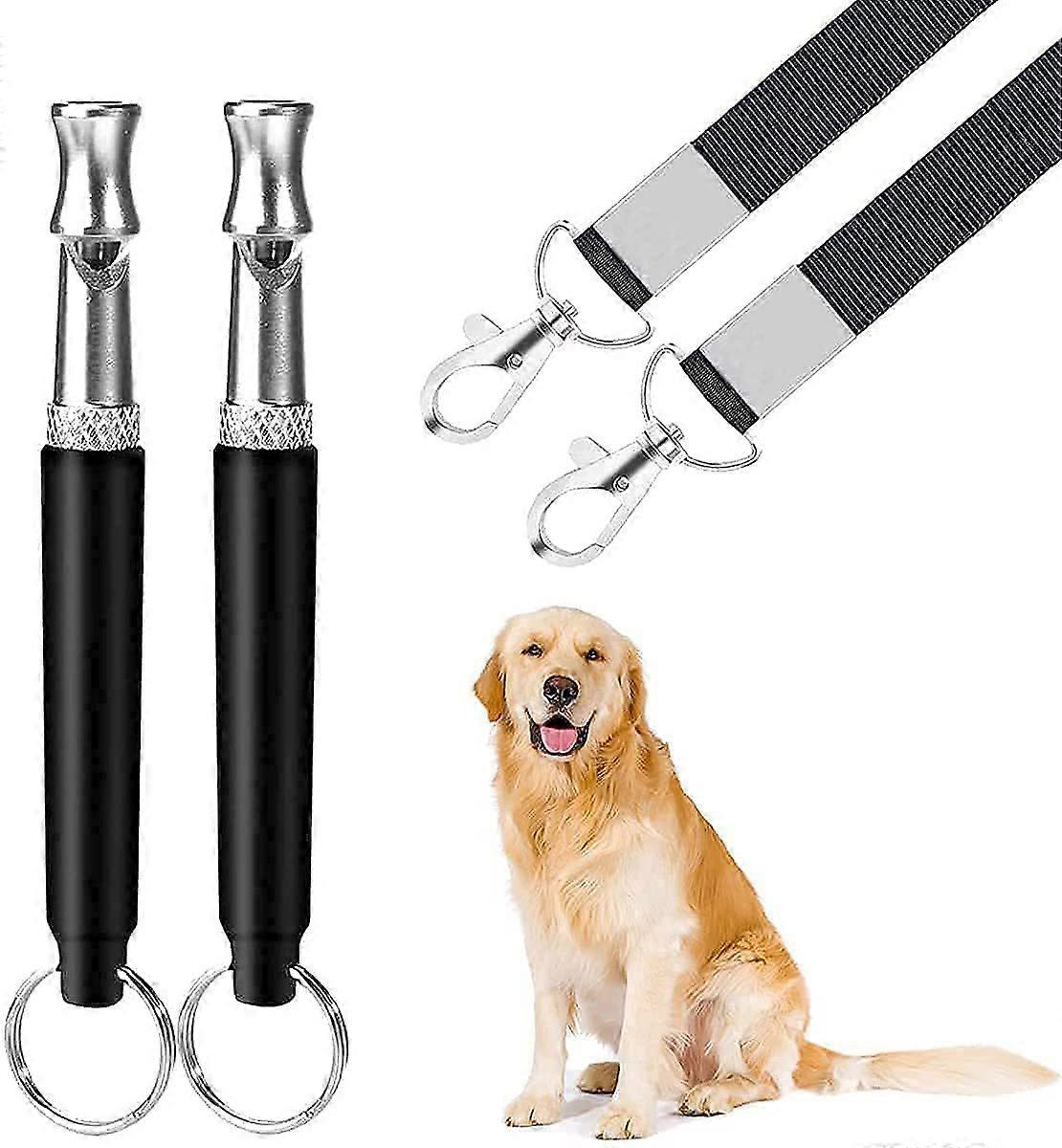 2pcs Dog Whistle Dog Whistle to Stop Barking Ultrasonic Silent Dog with Lanyard