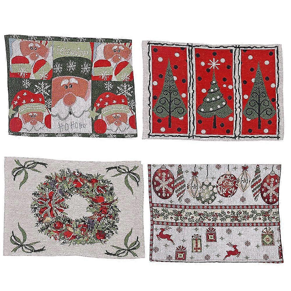 Christmas Table Mats Placemats Set Of 4 Winter Xmas Dining Place Mat