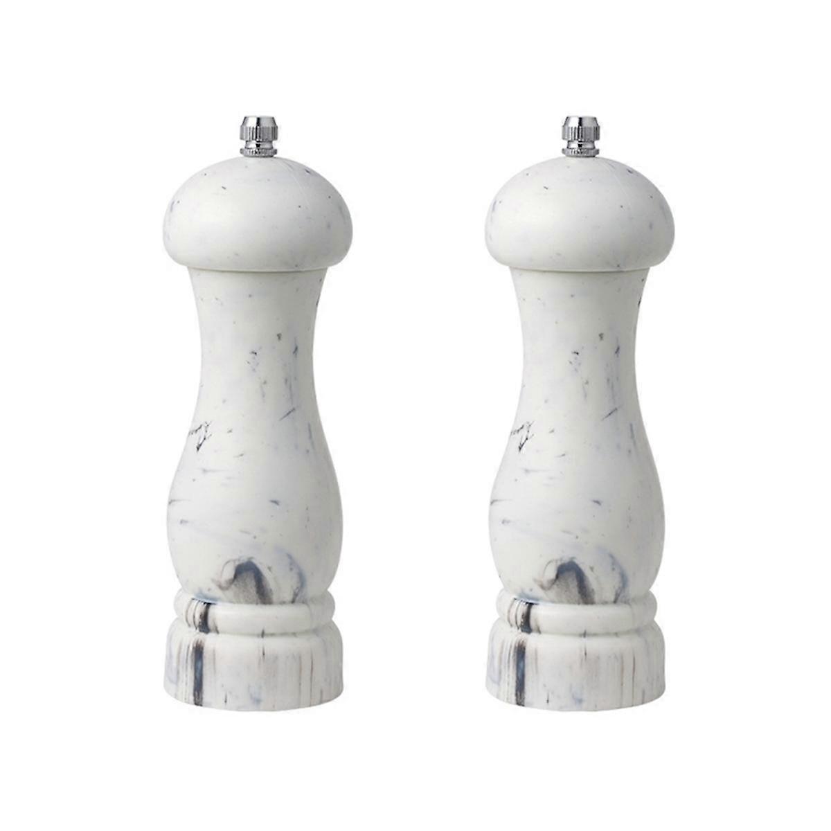 Salt & Pepper Grinder Set, Imitation Marble Refillable Mills, Easy-to-Use Manual Spice Grinders for