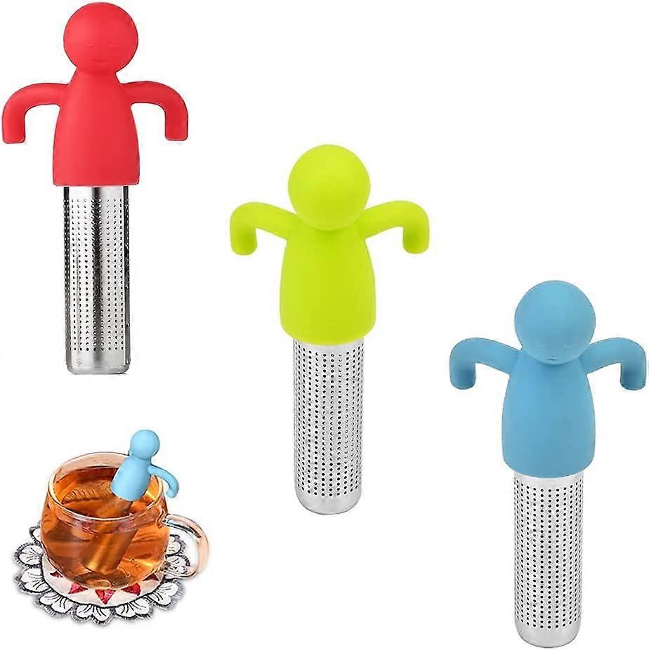 3pcs Tea Infuser,Tea Strainer with Handles, Reusable Silicone Handle
