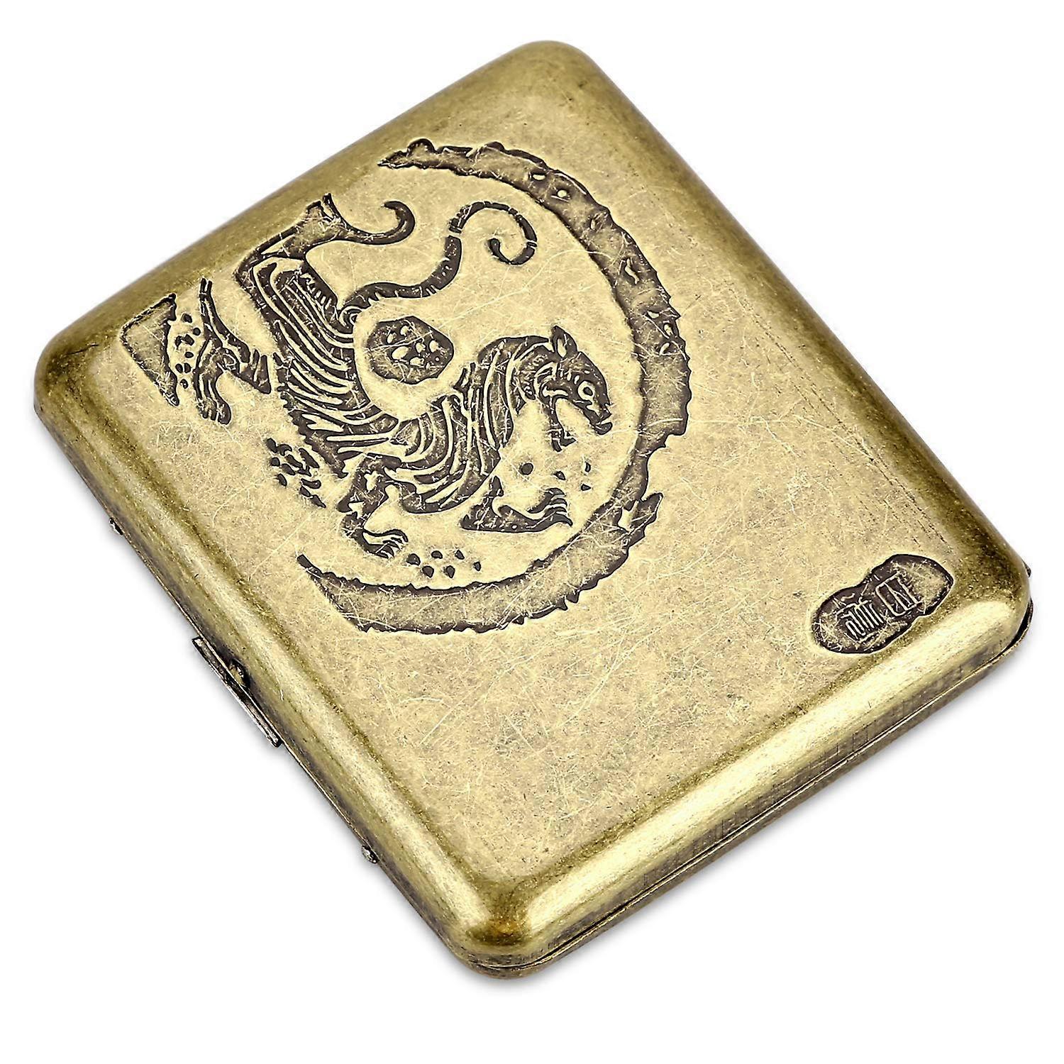 Cigarette Case Holds 20, Flower, Gold