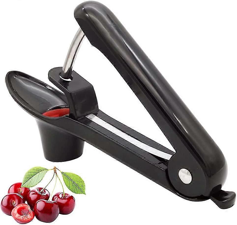Cherry Pitter, Olive Pitter , Portable Pitter Tool, Space Saving Locking Design (black)