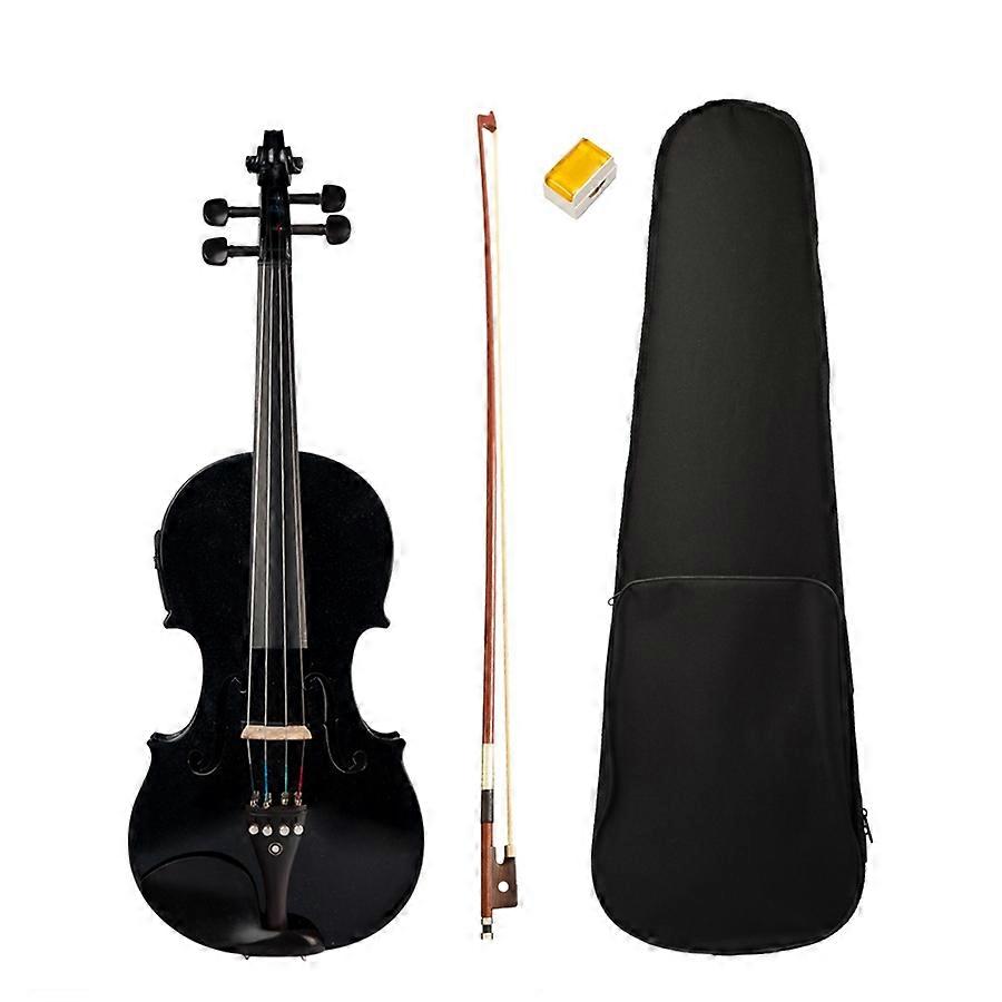 4/4 Full-Size Violin Violin Sound and Electric Violin Solid Wood Body Accessories High Quality Blac