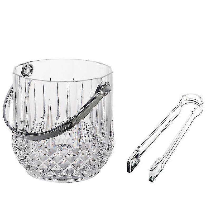 1 Set 2pcs Portable Ice Bucket Plastic Ice Clamp Ice Container (transparent)