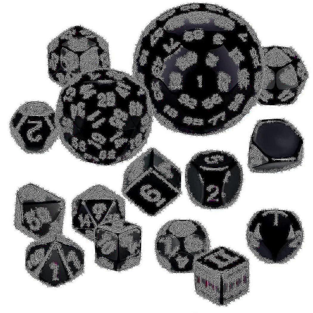 15pieces Complete Polyhedral Dnd Dice Set D3-d100 Spherical Rpg Dice Set Compatible Role Playing Table Games Supplies