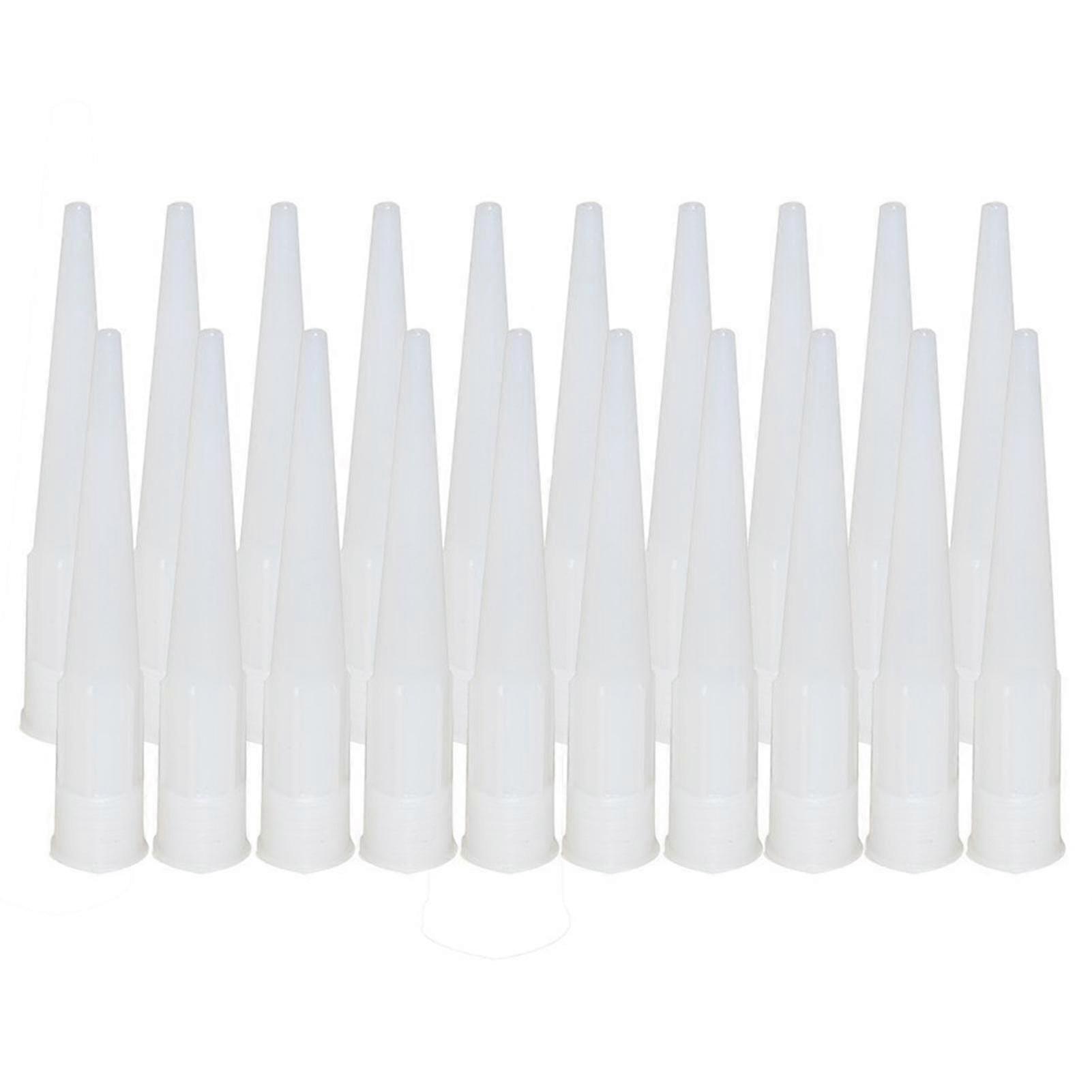 20pcs Silicone Caulking Nozzles Glass Glue Sealant Tip Mouth Extension Tools Q