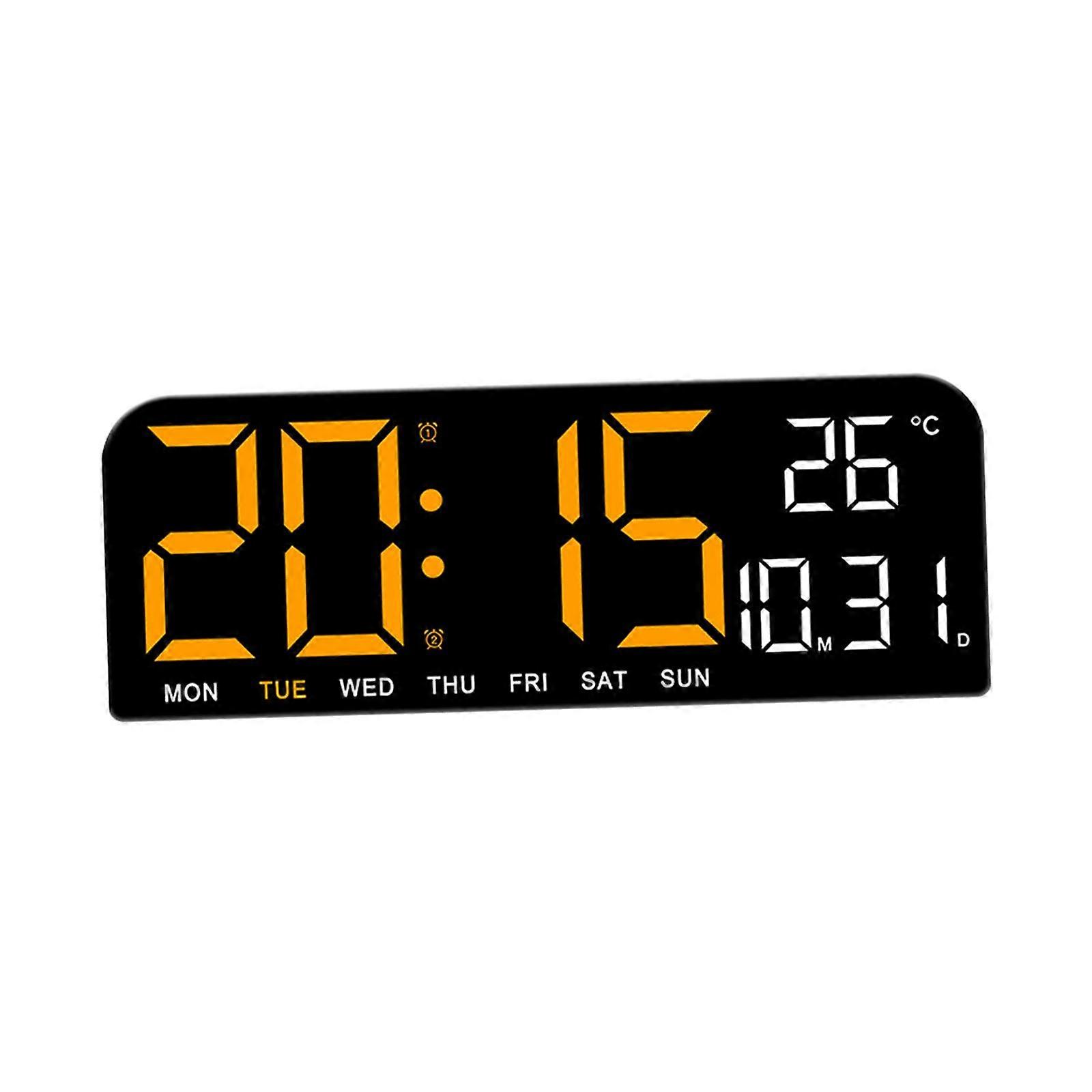 Digital Alarm Clock 4 Level Adjustable Brightness Wall Clock Desk Clock with Temperature Display for Office Living Room Shelf