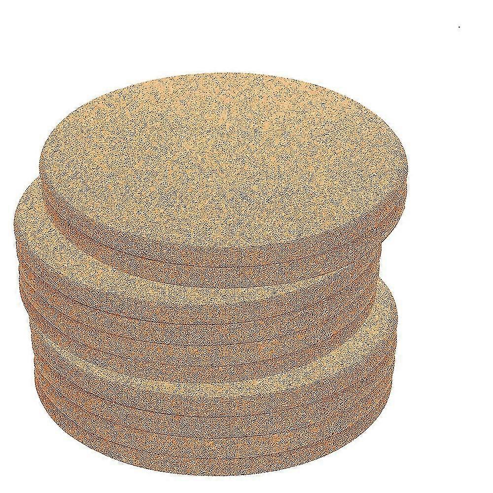 10 Pcs Wood Cork Round Retro Coasters,10cm Coasters