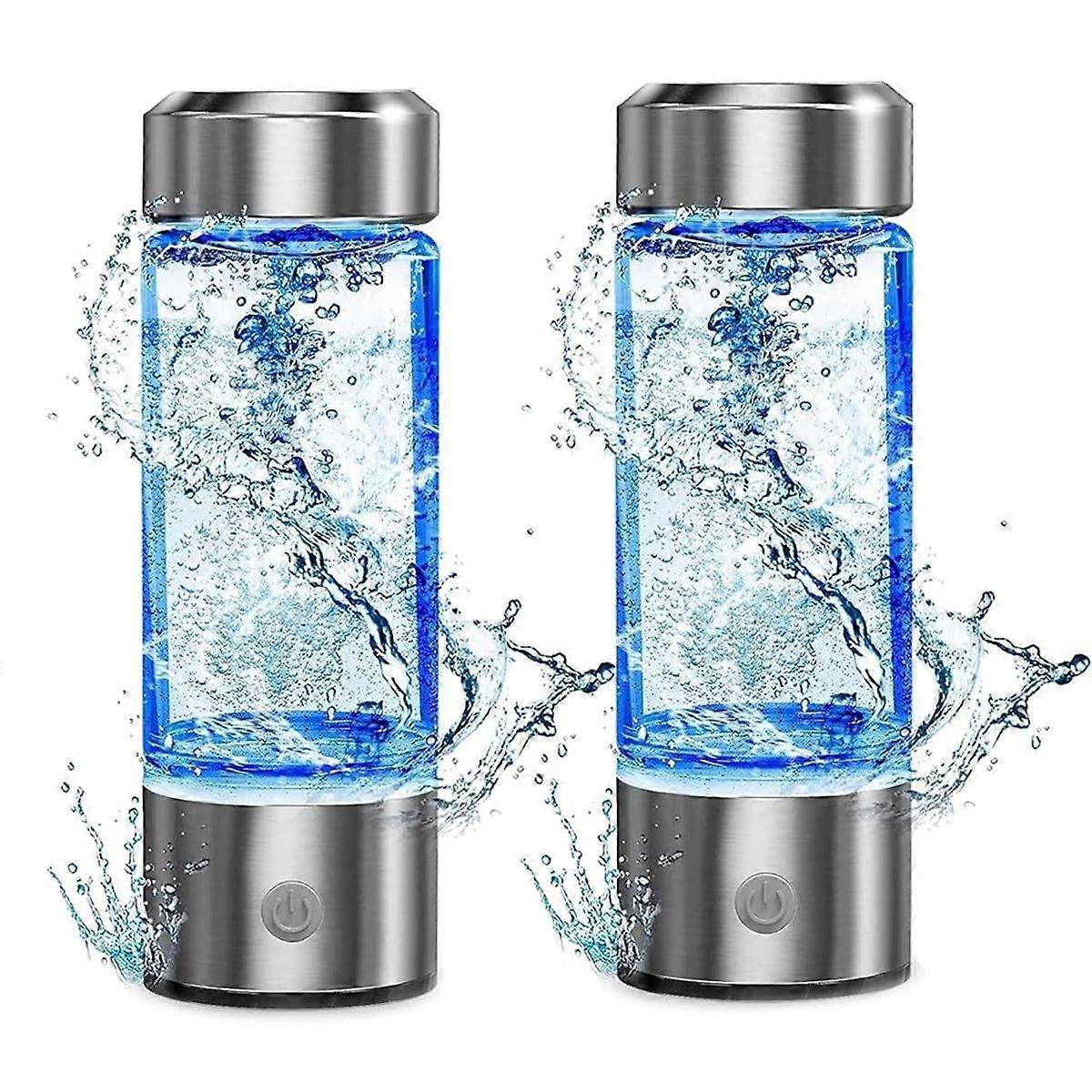 420 ml [2 pack] bouteille d’eau à hydrogène, machine portative d’ioniseur d’eau à hydrogène, hydroge rechargeable par USB