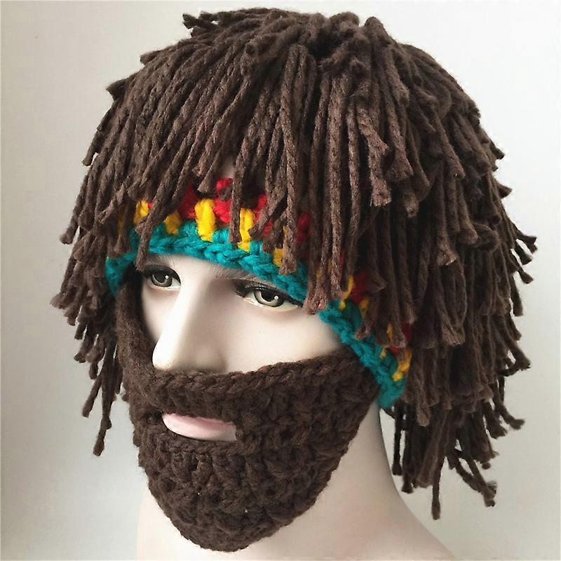 Knit Bearded Hats Beard Face Mask Funny Hat Suitable for Head Circumference 57-60cm