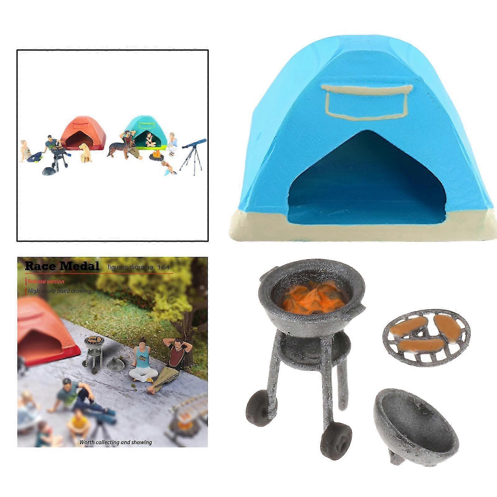1/64 Scale BBQ Scene Layout Figure with Grill & Tent