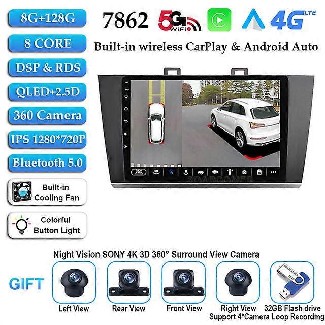 Carplay Android 12 Car Multimedia Player Radio Stereo For Subaru Outback Legacy 2015 2016 2017 2018 GPS Navigation Head Unit DVD