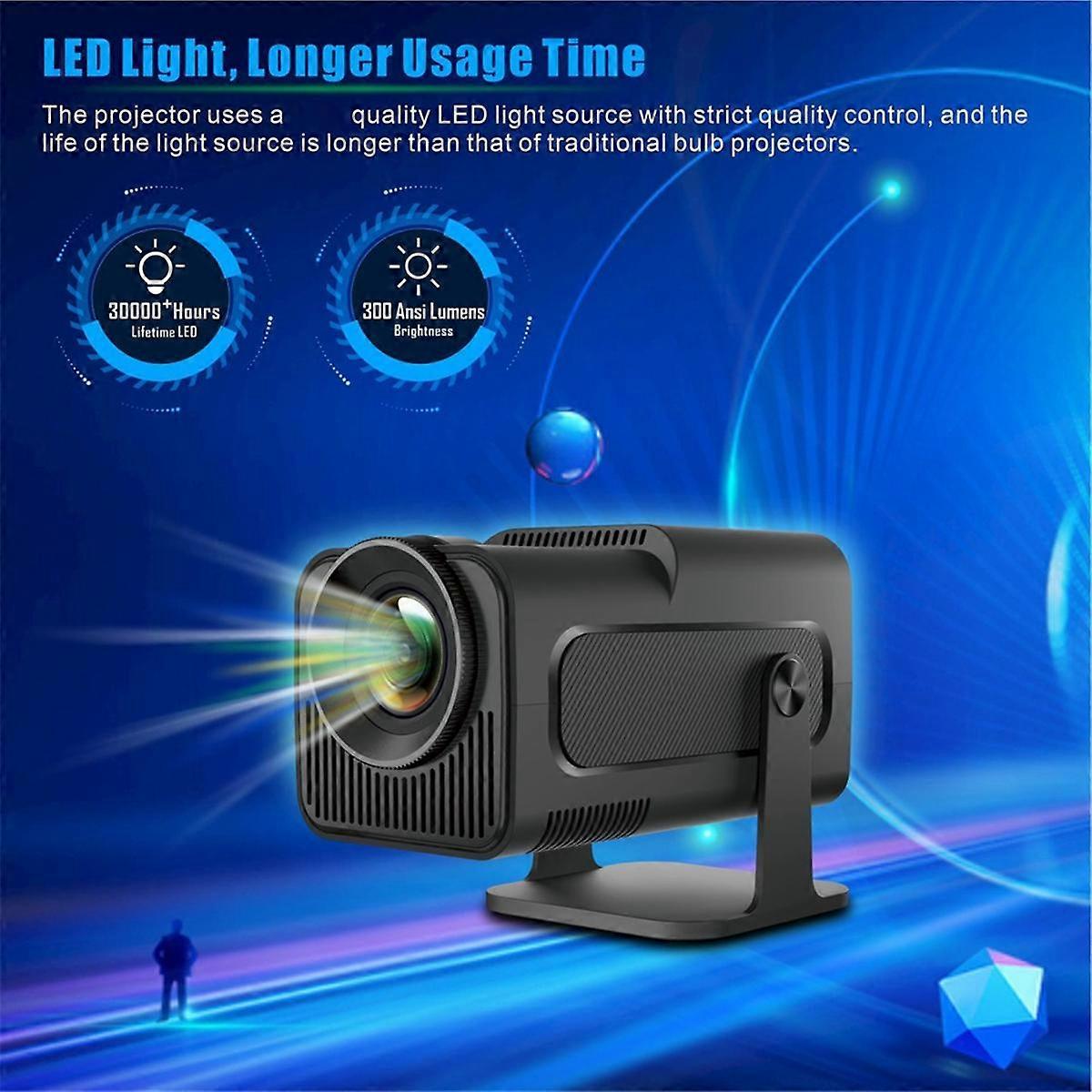 HY320プロジェクターデュアルWifi6 BT5.0 1920x1080P 300ANSI 4K Allwinner H713 Android 11ホーム屋外ポルタ