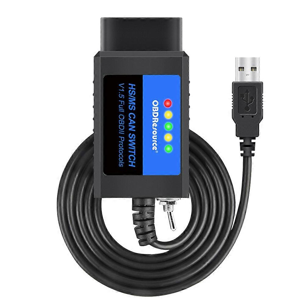 ELM327 USB V1.5 modified for Ford Mazda Lincoln Mercury Forscan ELMconfig CH340+25K80 chip HS-CAN / MS-CAN Car Code Reader
