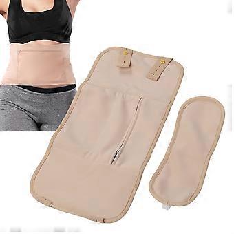 Castor Oil Pack Wrap Herbruikbare Wasbare Olie Lekkage Preventie Button Castor Oil Waist Neck Pack Huidskleur