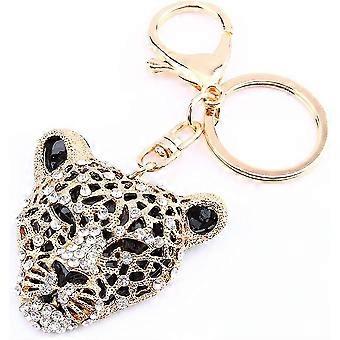 Crystal Leopard Keyring Crystal Rhinestone Keychain  Purse Pendant Handbag Charm