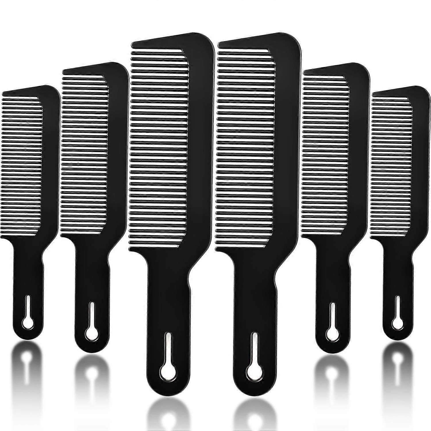 6 Pacotes de Pentes, 9 Polegadas Clipper Combs Flat Top Clipper Combs Barber Blending Comb Resistente ao Calor (Preto)