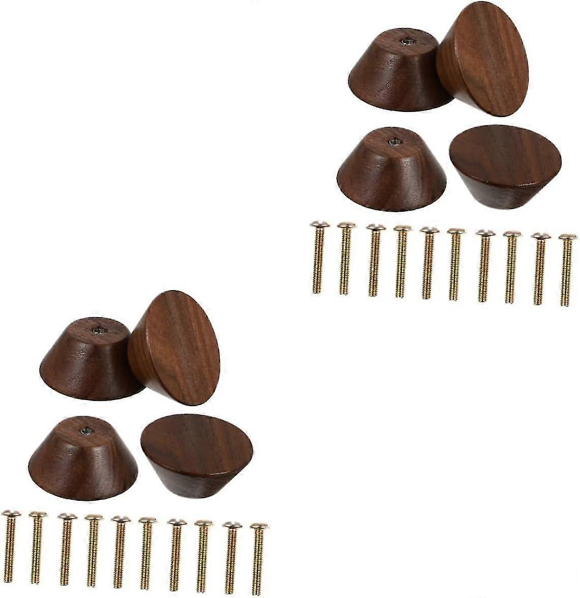 Wooden Dressing Table Drawer Knobs Vintage Cabinet Knob 8 Pcs Round Button Handle Wardrobe Knobs