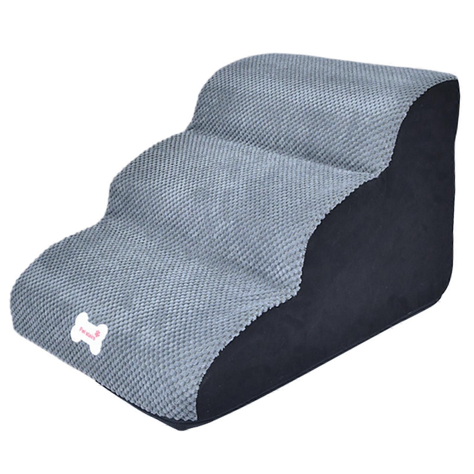 Escada para Cães de Estimação Rampa para Cães 15.7 polegadas de Altura 15.7x22x15.7 polegadas Capa Lavável à Máquina Cinza