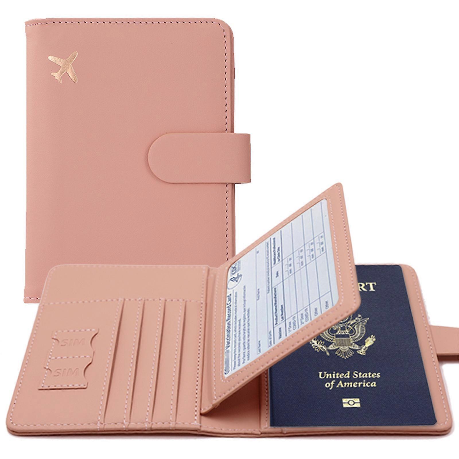 Travel Passport Holder RFID Blocking Passport Case PU Leather Wallets