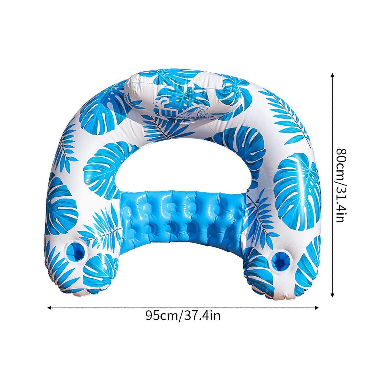 Inflatable Pool Floats Adult, Pool Chairs with Cup Holders,Blow up Floating Pool Floats Chair,Pool Floaties for Adults Swimming Pool Party Summer Wate