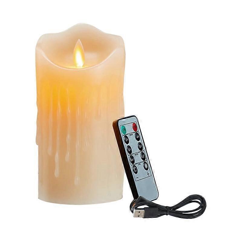 LED Candles, Flickering Flameless Candles,Rechargeable Candle, Real Wax Candles with Remote Control