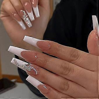 Franzsisch Luxus Fake Ngel Extra lange Acryl Falsche Ngel mit Kleber  Aufkleber Ballabsatz Frauen Ngel Falscher Nagel - Tipps, 24 Stck  Sortiment | Fruugo BE