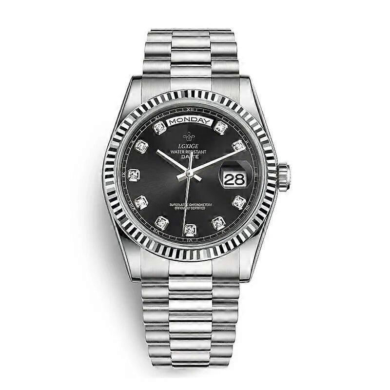 LGXIGE men's quartz watch week calendar watch men's journal watch miyota quartz movement luxury watch with diamond