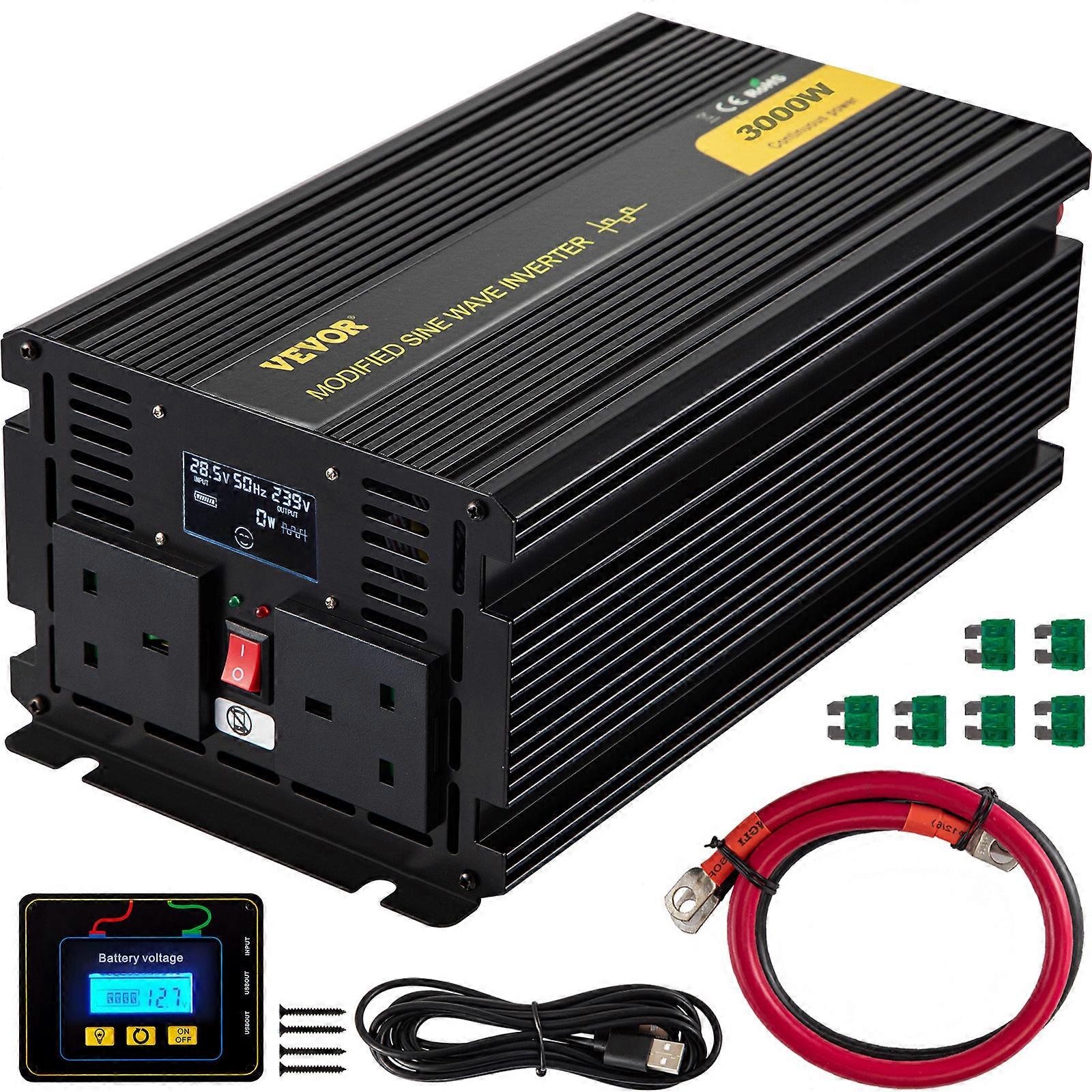 Menič napätia 24/240V 3000/6000W invertorový invertor diaľkové ovládanie