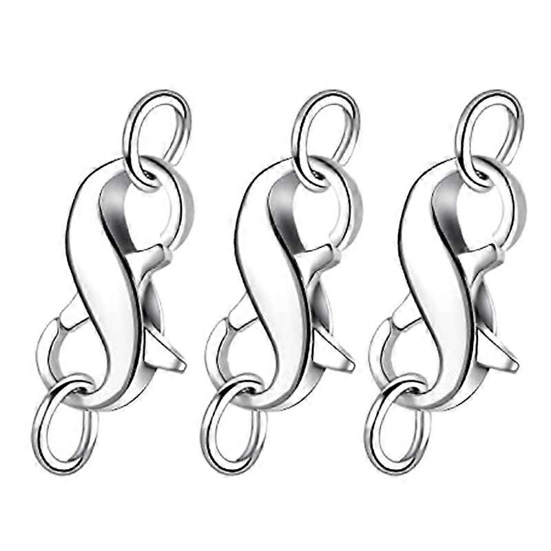 3pc Lobster Clasp Lock Double Open Figure Eight DIY Jewelry Finding Repair Kit