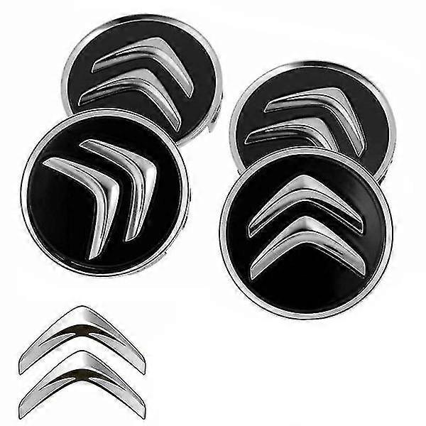 4 قطع / مجموعة 60 مم قبعات محور مركز عجلة السيارة لسيتروين بحجم: أسود