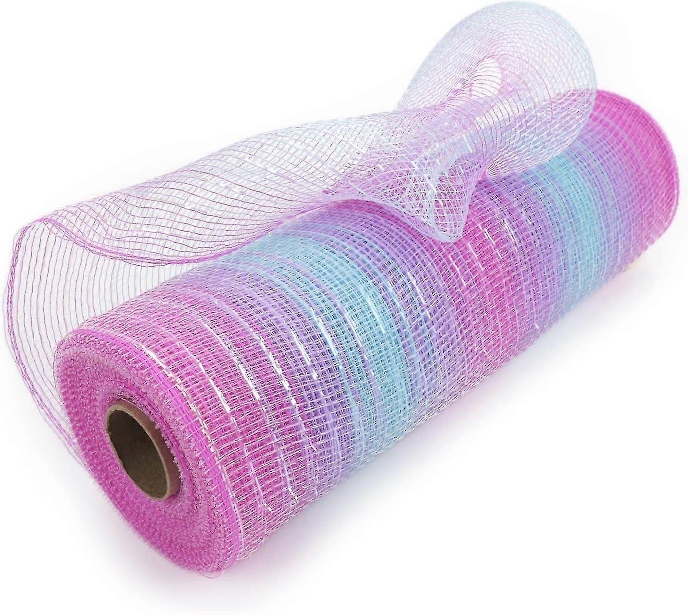 Decorative Mesh Ribbon 10 Inch X 30 Feet(10yard), Poly Mesh Ribbon With Metallic, Metallic