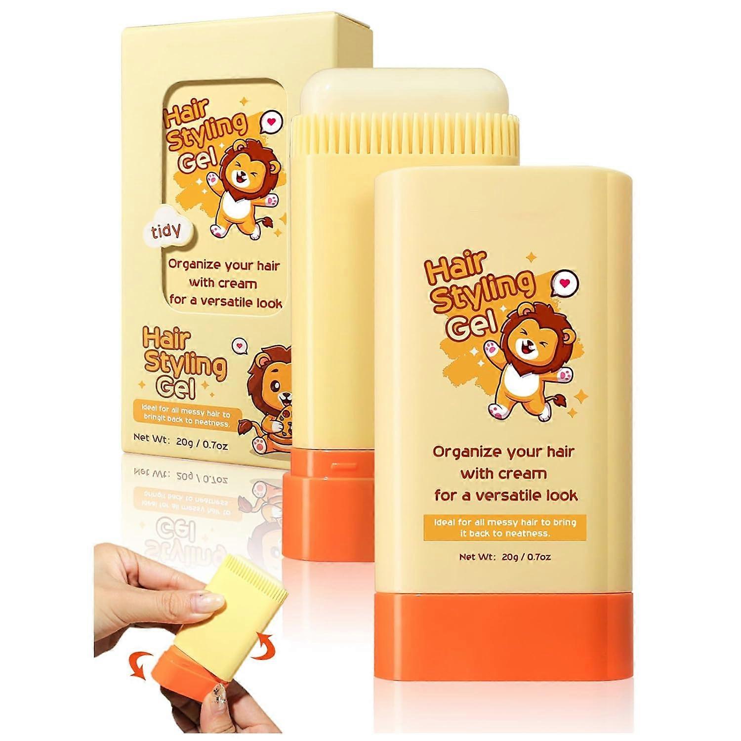 Hair Styling Gel,Hair Wax Stick Built-in Comb 2-in-1 Hair Finishing Stick,Natural Ingredients Refreshing and Non-Greasy for Dry, Curly, Thick & Frizzy