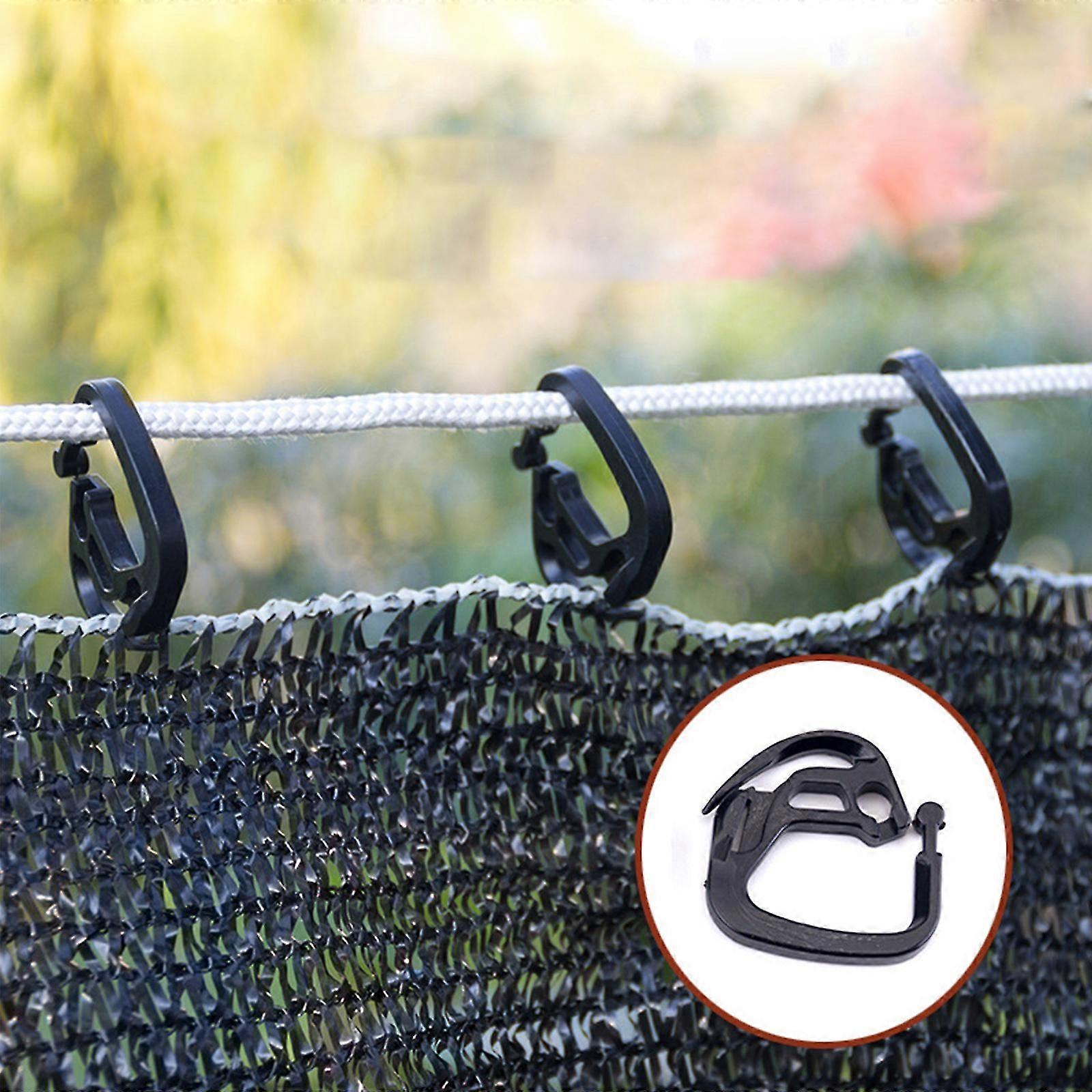 50pcs Greenhouse External Shading System Hook, Shade Cloth Clips,black Net Clip Hooks,universial Plastic Clamps