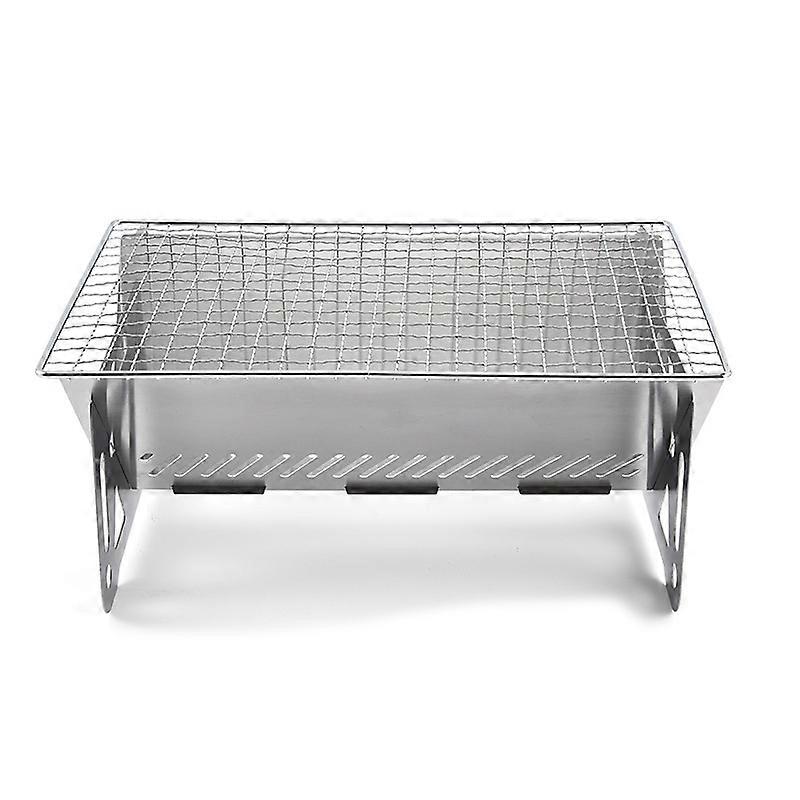 Portable Folding Barbecue Grill Heating Stoves Multifunction Camping BBQ Grill Rack Net Firewood Stove Stainless steel BBQ Grill