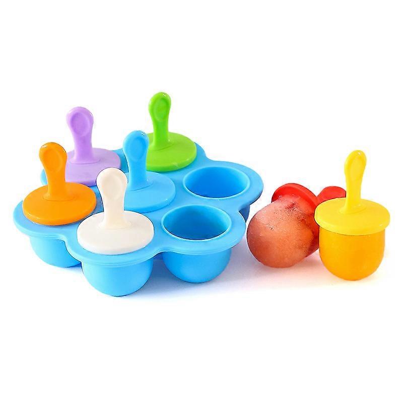 Popsicle Molds, Ice Pop Molds, Storage Container for Homemade Food, Kids Ice Cream DIY Pop Molds - BPA Free (Blue)