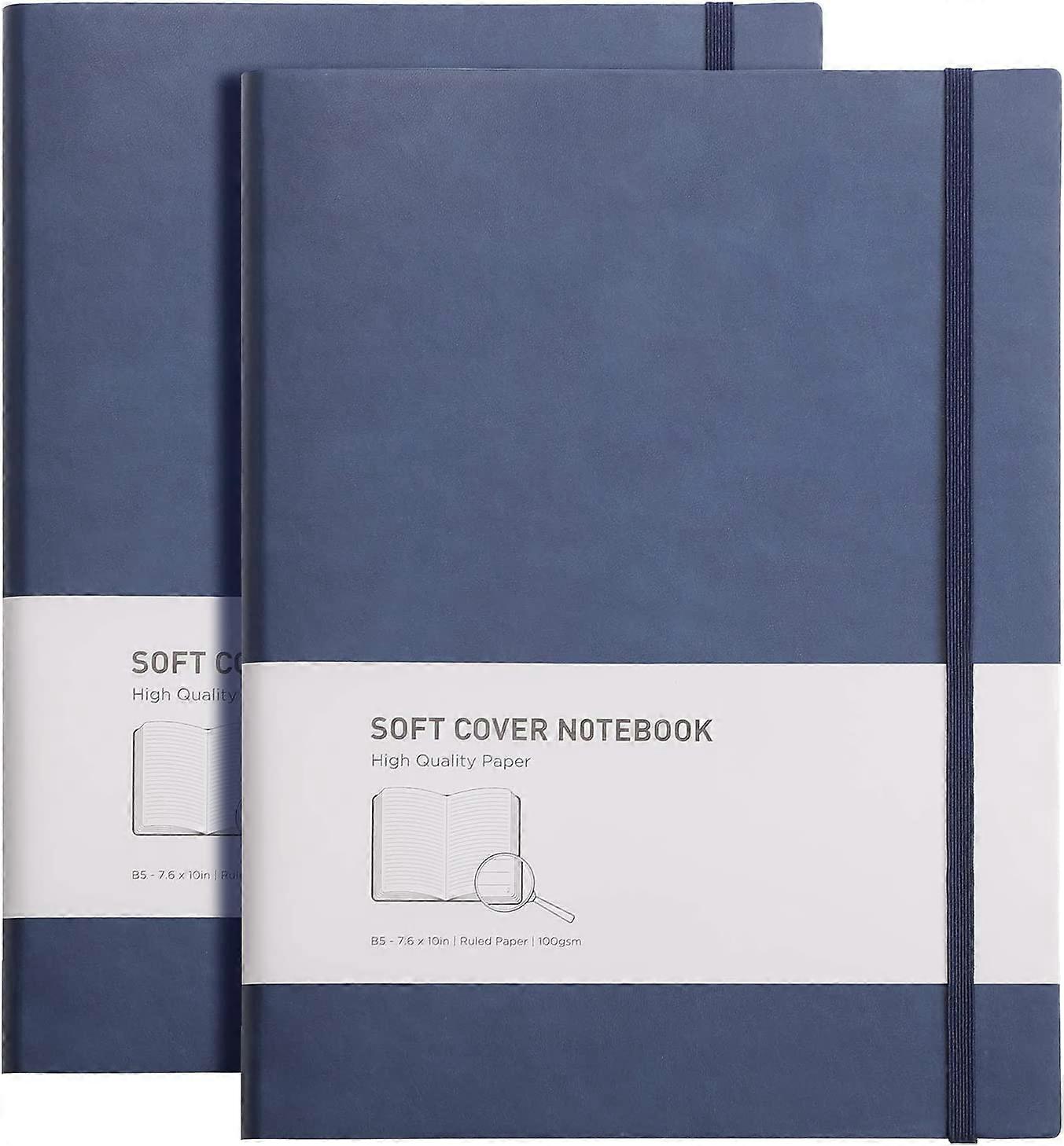 College Ruled Composition Notebooks 2 Pack - B5 Large Leather Notebook Ruled Journal with 408 Pages,100gsm Thick Paper,7.6" X 10"