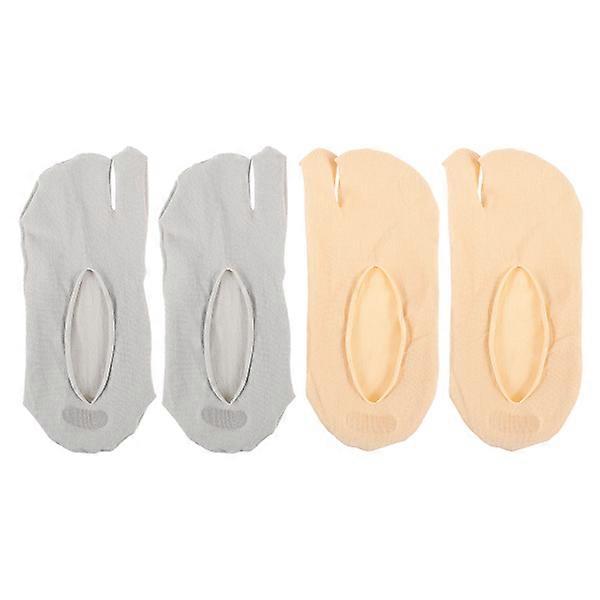 2 Pairs Short Toe Socks Sweat Absorption Breathable Invisible Summer Socks